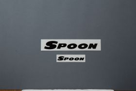Spoon Team Sticker - Accessories Black 200/100mm